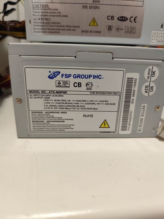 Комплект блоків живлення ATX 400–460W (Logic, FSP, Zalman, ProLogix)