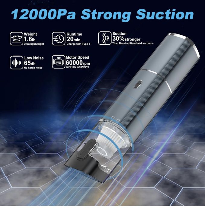 Ручний пилосос 1700PA бездротовий портативний автомобільний пилосос