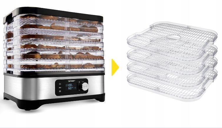 SUSZARKA SPOŻYWCZA DO GRZYBÓW Owoców Duża Mocna 450 W 6 Sit 9 Dodatków