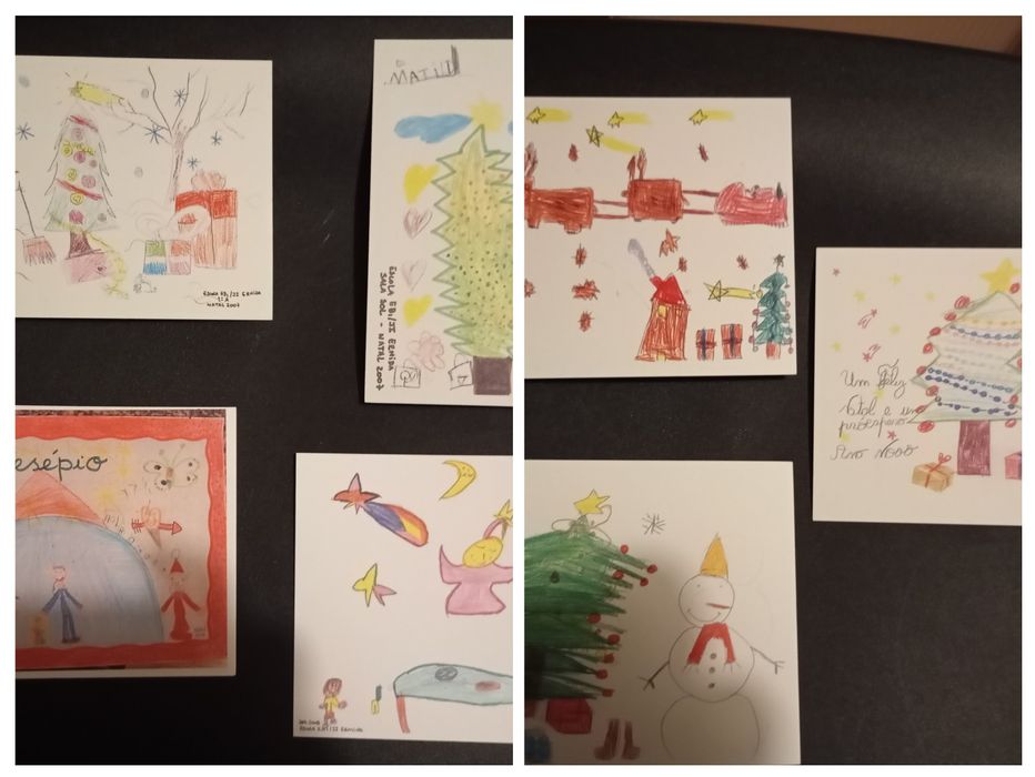 Postais de Natal feitos á mão