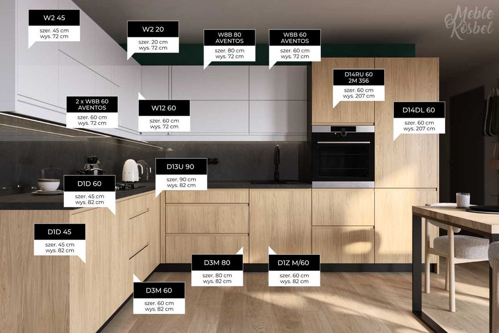 MW Kuchnia BARCELONA meble, szafki kuchenne mat TRANSPORT wycena