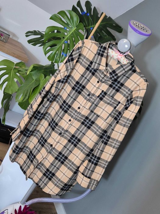 Długa koszula damska w krate Zara XL 42 oversize plus size sukienka