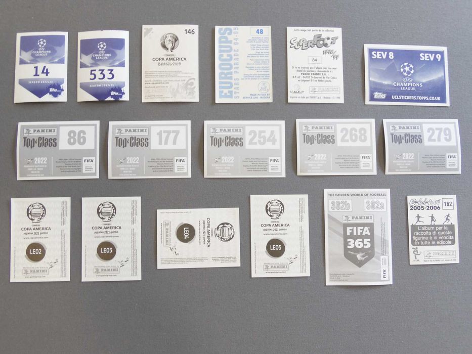 Cromos de Futebol Estrelas Diversas