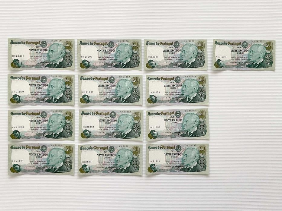 Lote de 49 Notas de Escudos (1000, 100, 50, 20 Escudos)