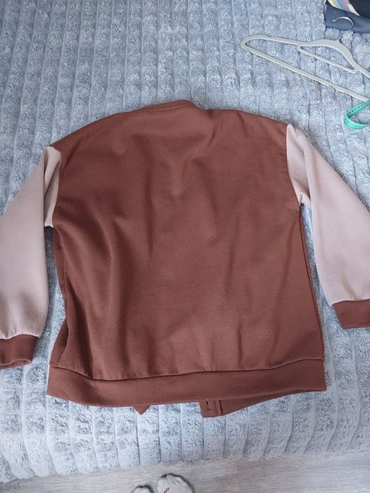 Brązowy bluza rozpinana shein