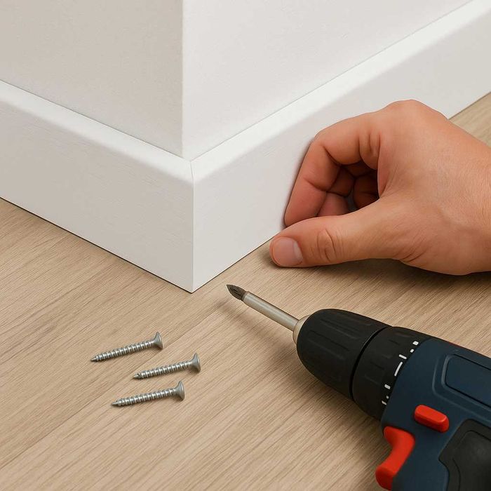 Монтаж (установка) плинтуса: МДФ • ПВХ • Дерево • Алюминий