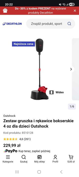 Zestaw Gruszka bokserska rękawice bokserskie dla dziecka Decathlon