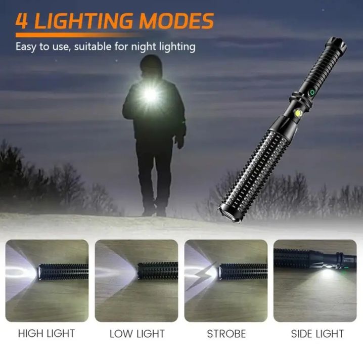 Ліхтар світлодіодний + COB, акумуляторний USB