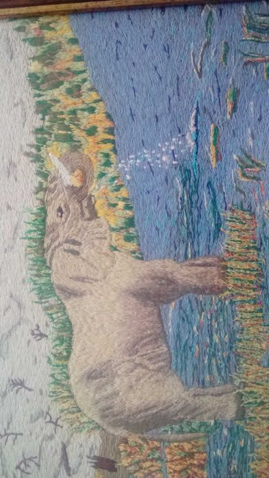 obraz ręcznie haftowany nicią