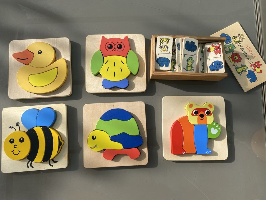 Jogos Puzzle Domino Brinquedos em madeira