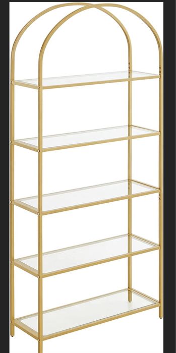 Złoty regal łuk szkło metalart deco  Glamour