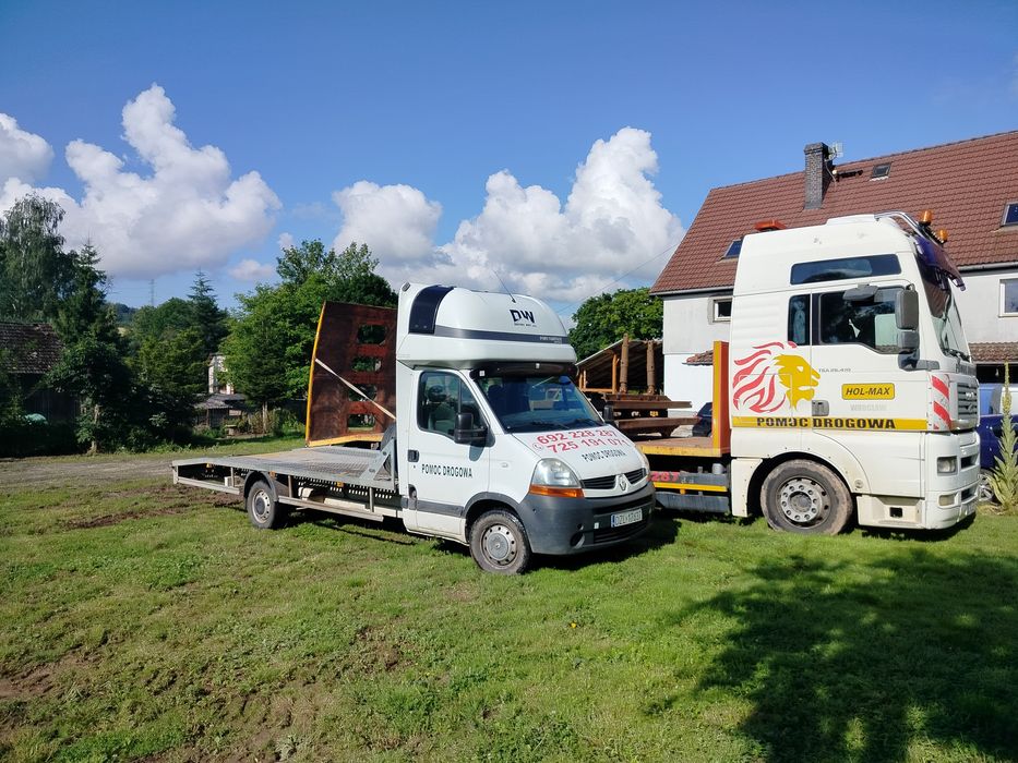 Pomoc drogowa, autolaweta 24h laweta niskopodwozie  transport maszyn
