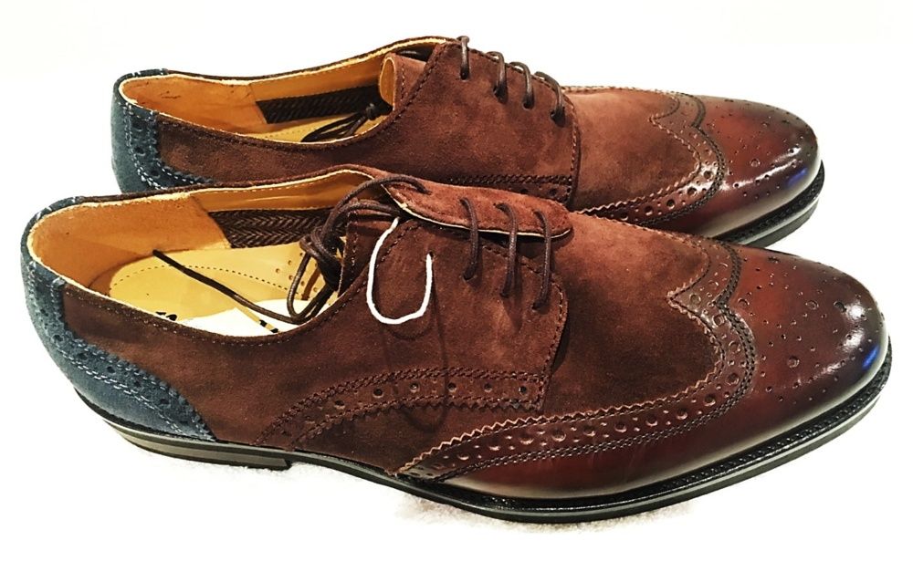 Sapatos nubuck 44 castanhos novos com caixa