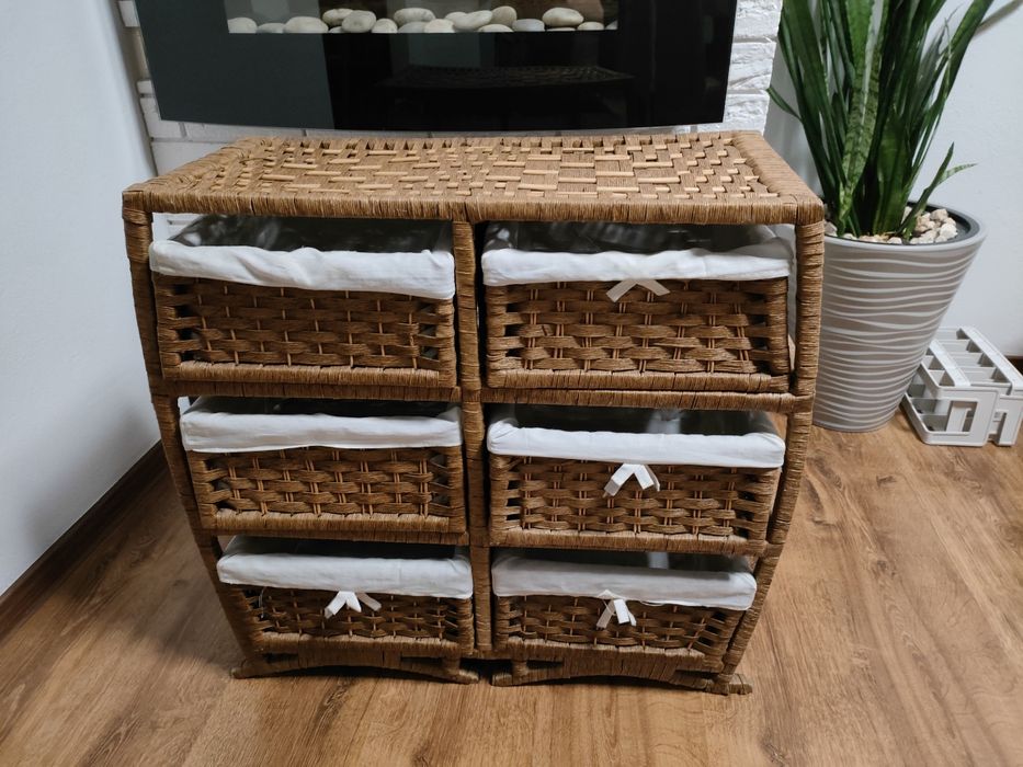 Komoda wiklinowa z szufladami