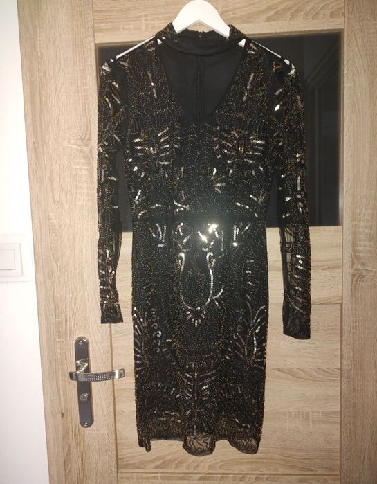 Sukienka damska w stylu Gatsby plus rękawiczki