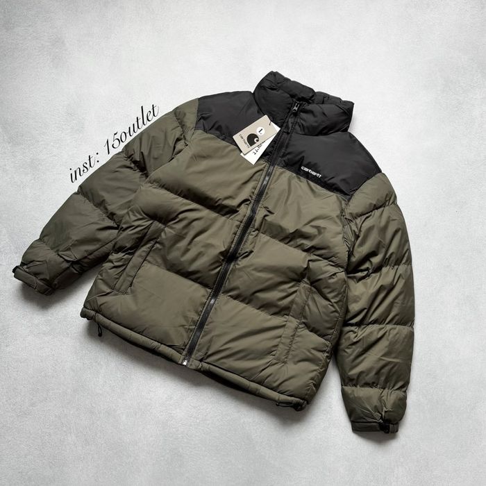 Пуховик Carhartt Куртка Кархарт Хакі Олива Оверсайз Дутий