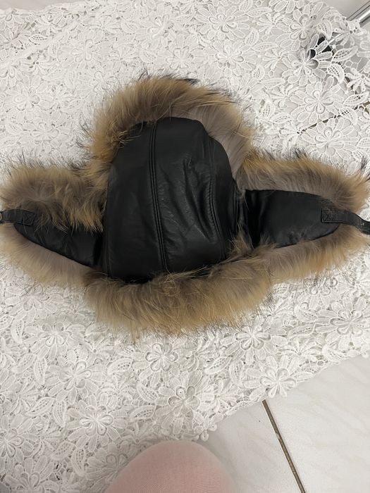 Czapka uszadka futro z lisa