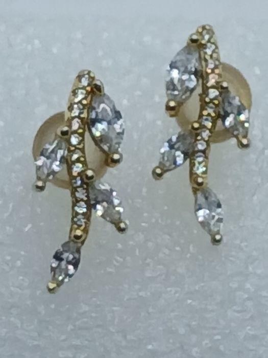 Серьги серебро 925 позолота проба