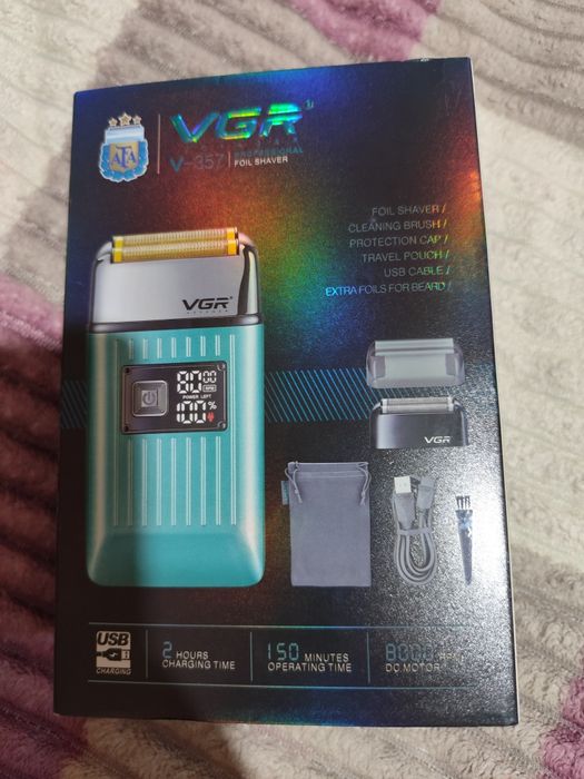 Електробритва VGR V-357 з LED дисплеєм, жовта