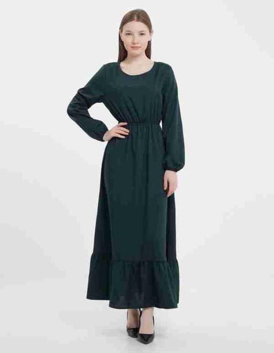 Сукня максі темно зелена