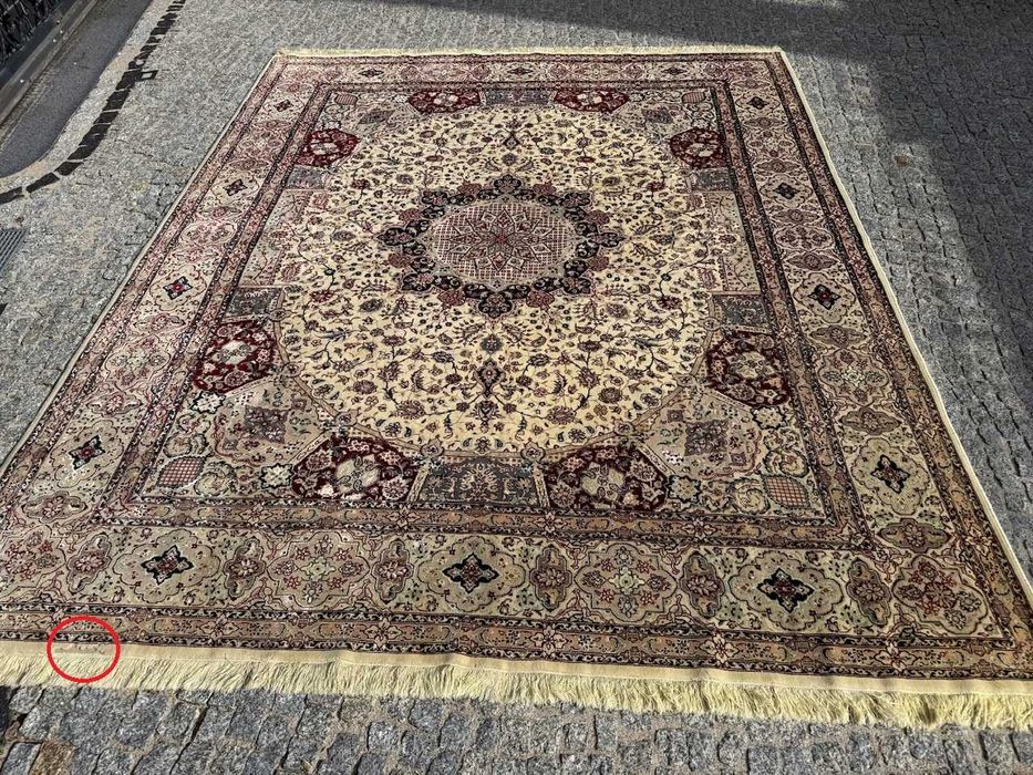 Dywan kaszmirowy r.tkany perski Iran Nain z jedwabiem 310x250 gal45tyś