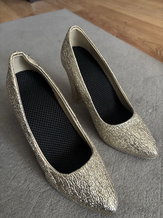 lote buty na obcasie na klocku 36