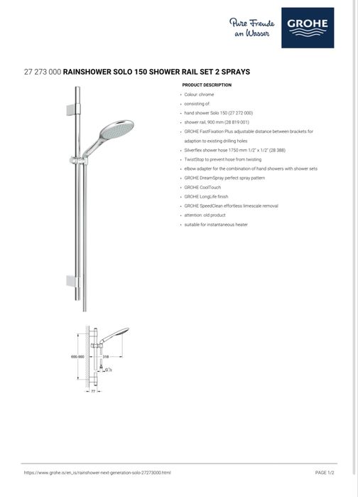 Grohe rainshower solo  150