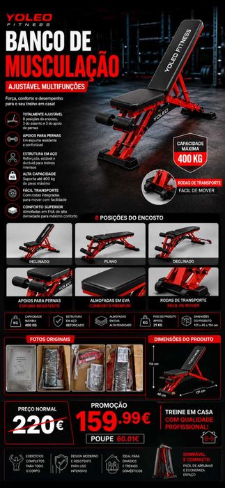 Banco Ginásio 159€. Pro. Oportunidade