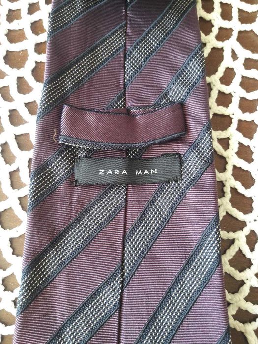 Krawat ZARA MAN - 9 cm - fioletowy