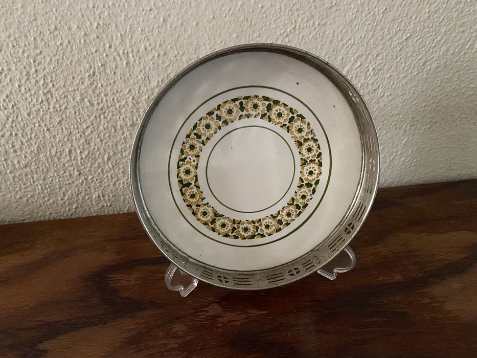 Pequena bandeja base ceramica majolica