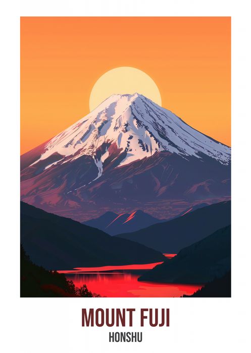 Plakat 67,5x95cm Mount Fuji, Honshu