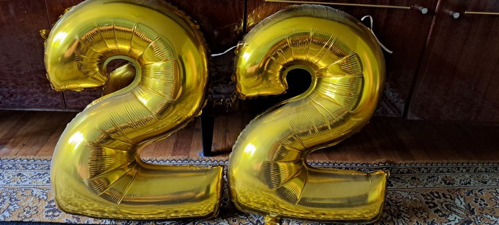 Повітряні кульки на день народження 2 штуки по 2 номери.