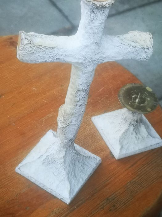 Zestaw kolędowy krzyż i dwa świeczniki