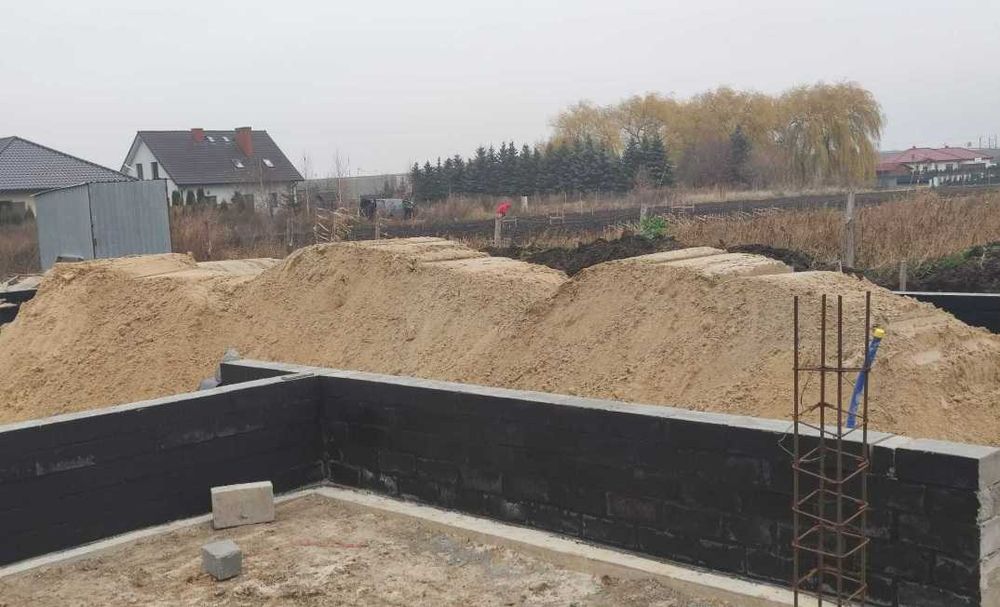 usługi koparką kołową, wykopy niwelacje, obsługa budowy, roboty ziemne