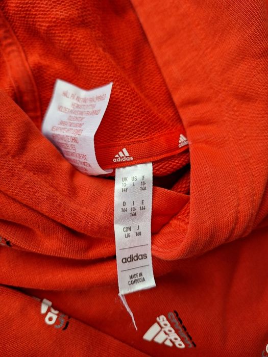 Czerwona bluza z kapturem Adidas 164