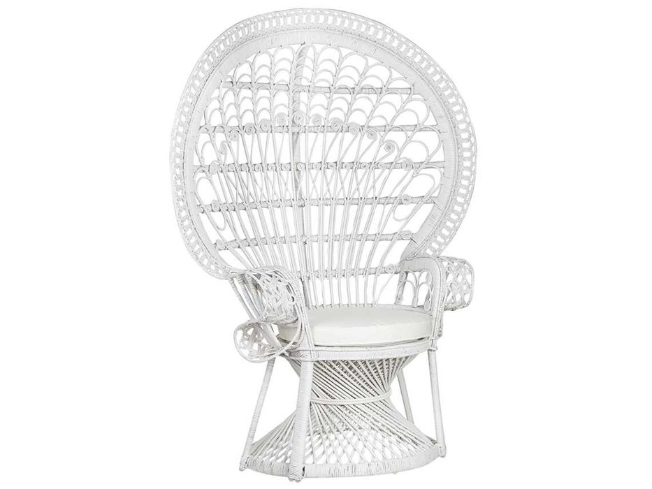 cadeirão vime branco/creme COMO NOVO