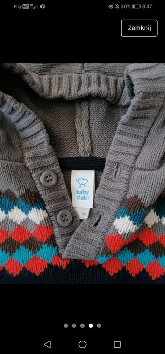 Sweter we wzory kardigan