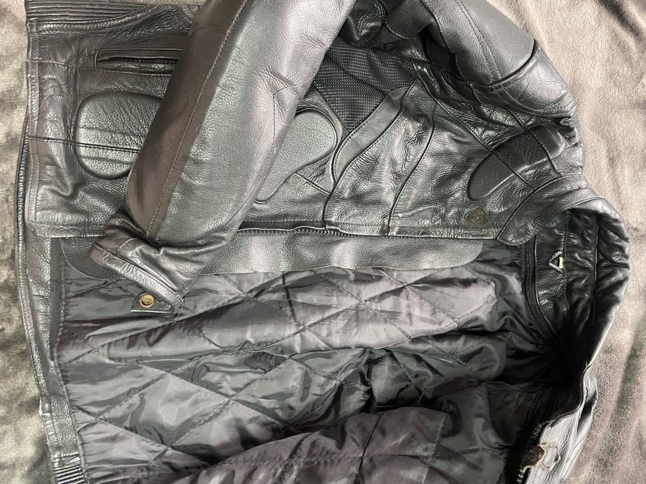 Jaqueta de couro legítimo com blindagem (motociclistas)