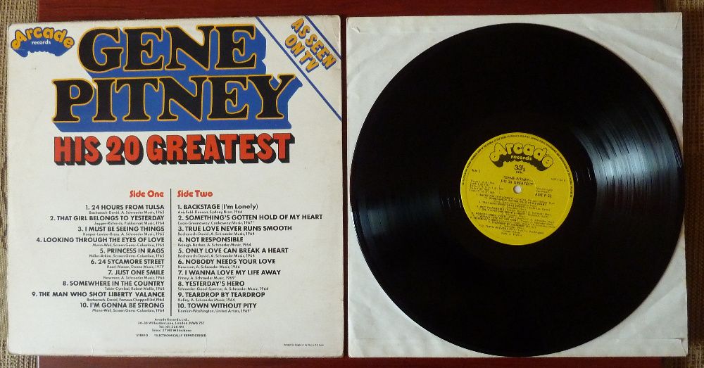 Gene Pitney HIS 20 Greatest Hits LP EX-