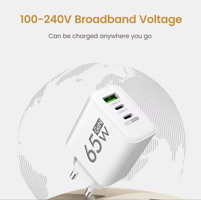 Універсальний швидкісний зарядний пристрій , Швидка зарядка Gan 65W