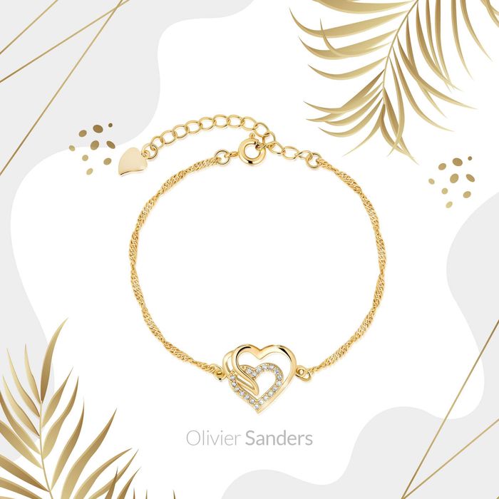 LIKWIDACJA SKLEPU Złota Bransoletka Damska 585 Serce Cyrkonie Prezent