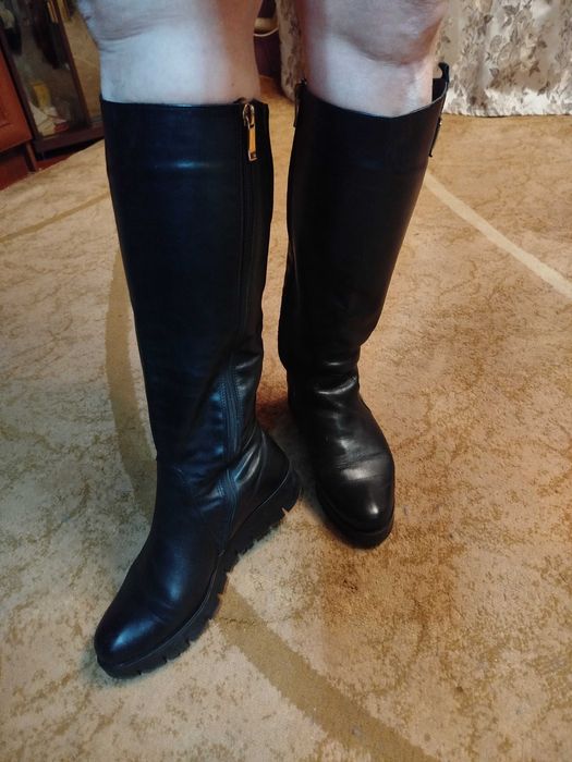 Сапоги шкіряні зимові