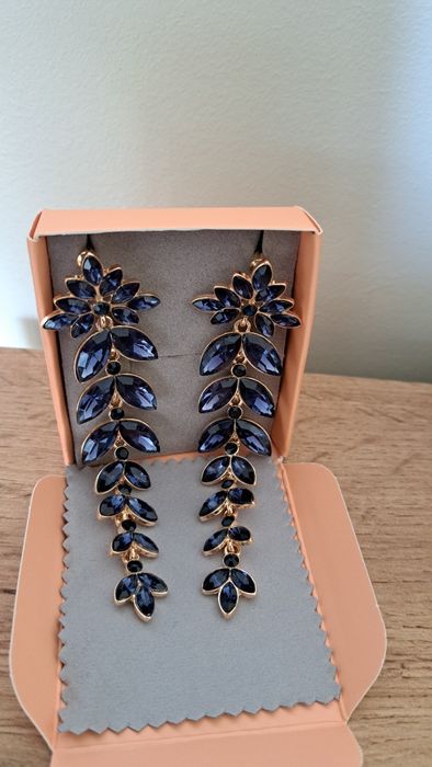 Długie kolczyki Niebieski Atrament