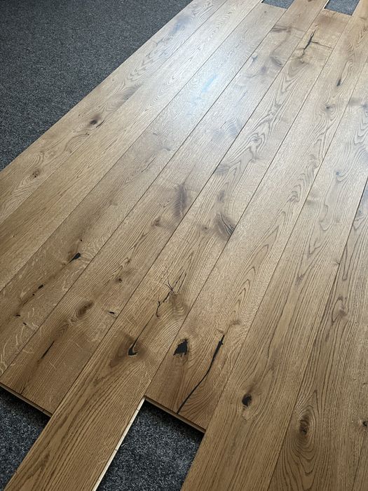 Podłoga Drewniana Dąb Rustic, 13x140x2000mm, 4faza, Olej UV Rzeszów