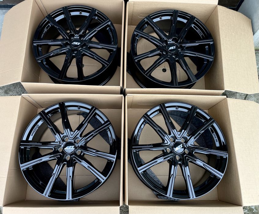 4x Felgi aluminiowe NOWE czarne 5x100 r18 et46 7,5J Alufelgi (Germany)