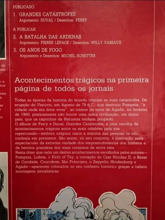 Livro "Histórias da História: Grandes Catástrofes" 1989 - 1° Edição