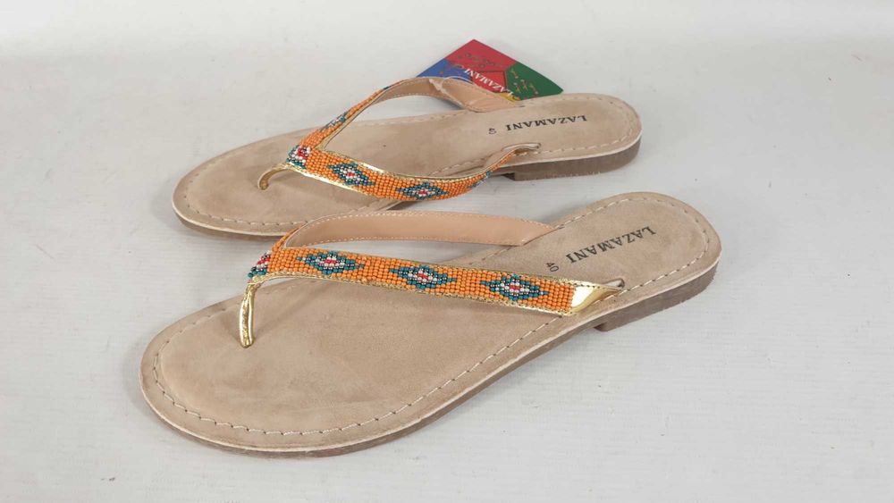 LAZAMANI japonki klapki  damskie  SKÓRA ROZMIAR 40