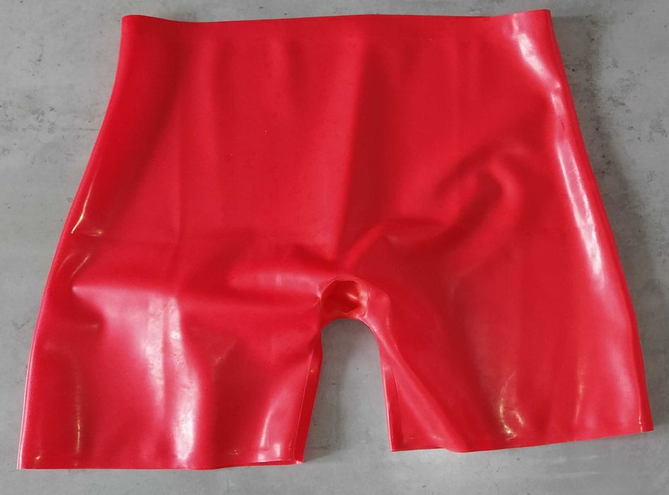 Spodenki lateksowe latex czerwone M/L