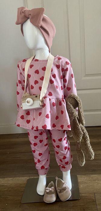 Dres dla dziewczynki wzor lizaki rozm 86cm 100% handmade