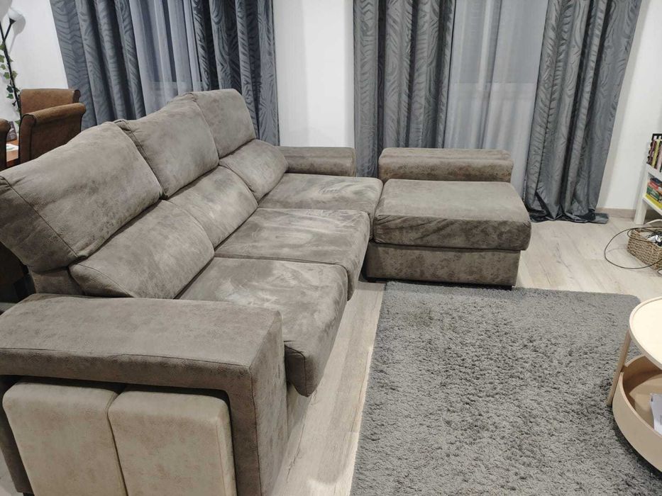 Sofá chaise longue reversível | extensível + puffs